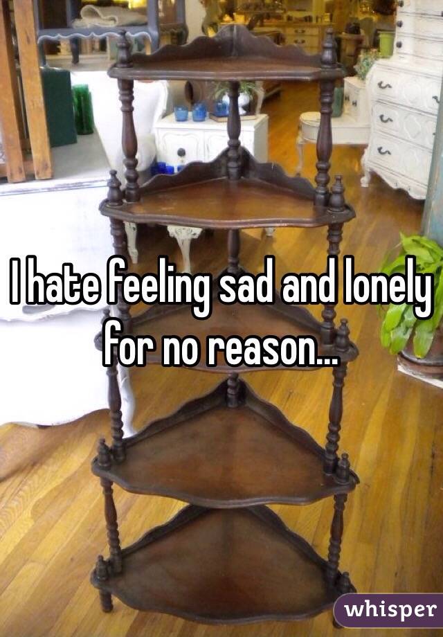 I hate feeling sad and lonely for no reason...