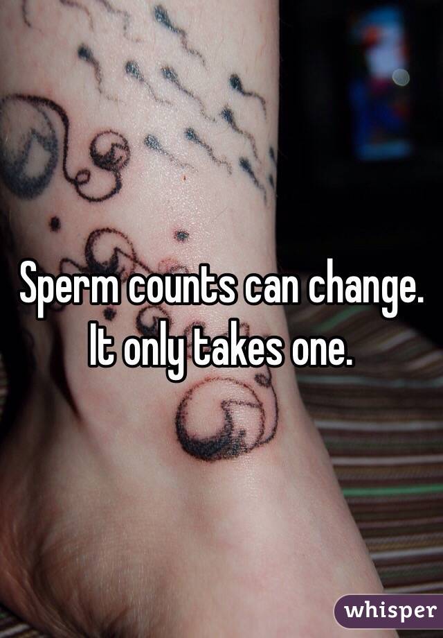 Sperm counts can change.  
It only takes one.