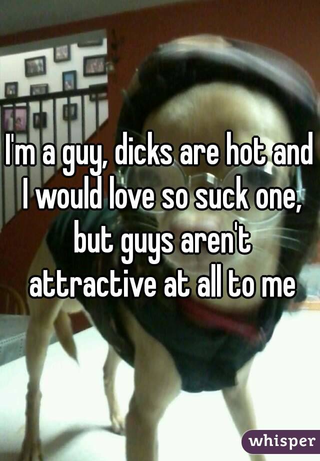 I'm a guy, dicks are hot and I would love so suck one, but guys aren't attractive at all to me