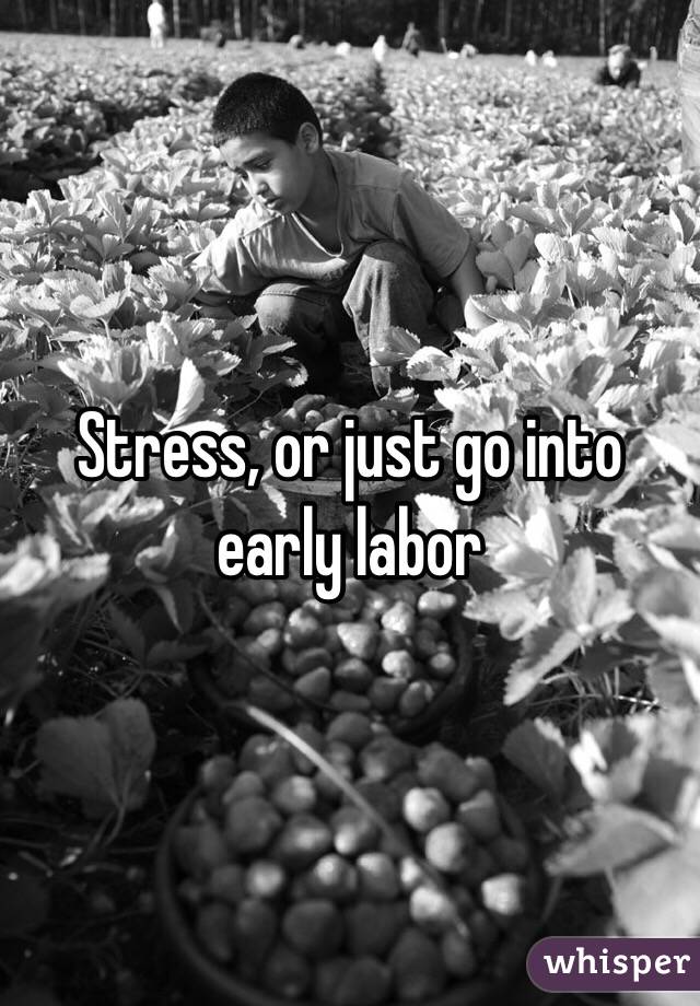 Stress, or just go into early labor 