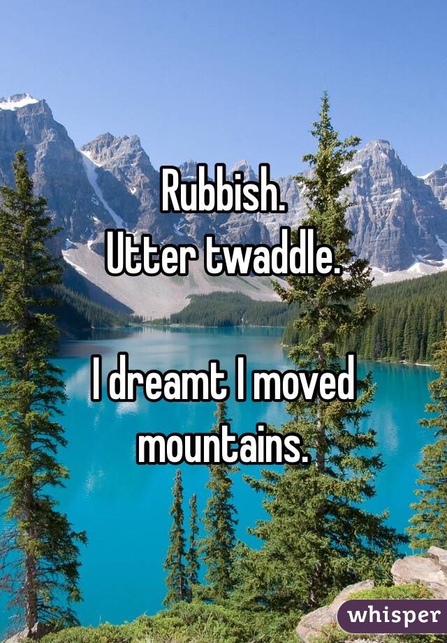 Rubbish.
Utter twaddle.

I dreamt I moved mountains.
