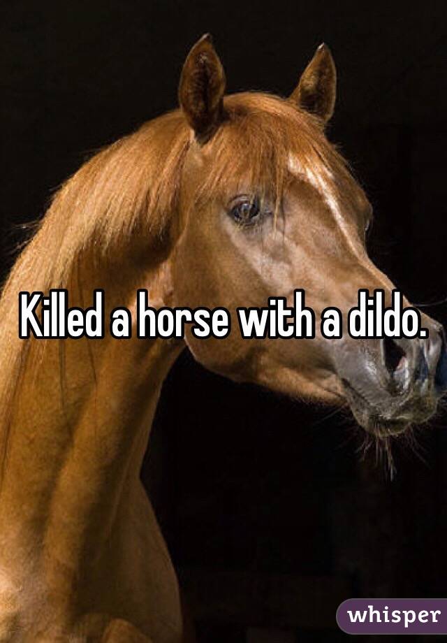 Killed a horse with a dildo.