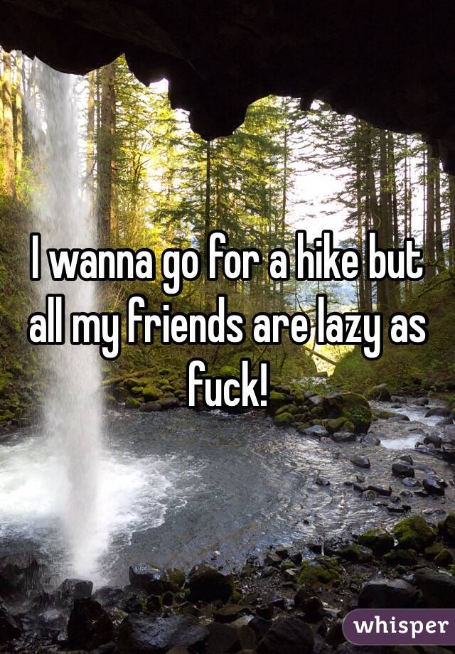 I wanna go for a hike but all my friends are lazy as fuck! 