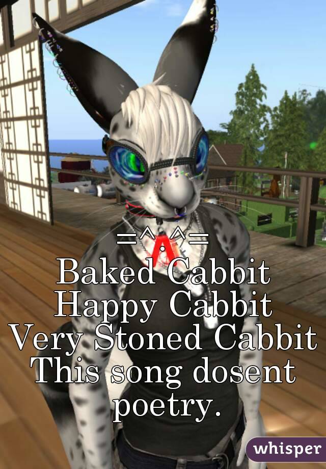 =^.^=
Baked Cabbit
Happy Cabbit
Very Stoned Cabbit
This song dosent poetry.

