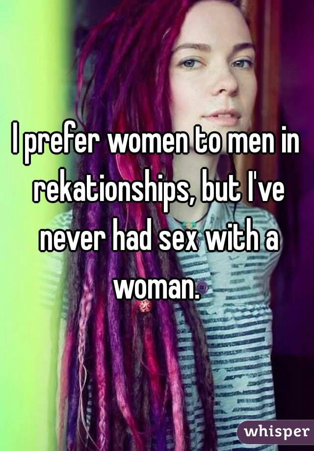 I prefer women to men in rekationships, but I've never had sex with a woman. 