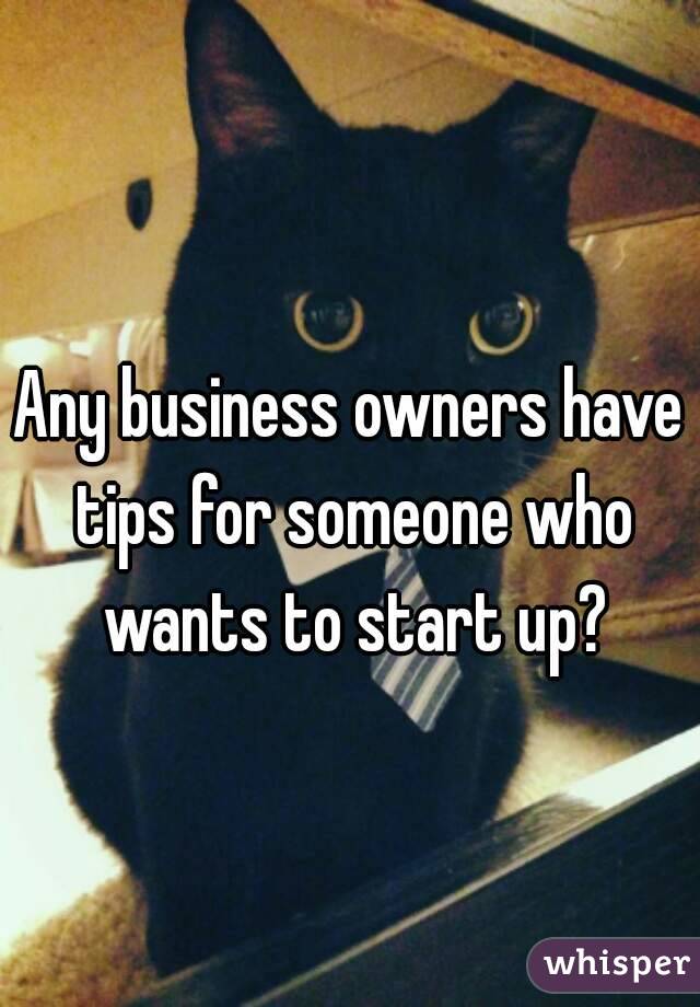 Any business owners have tips for someone who wants to start up?
