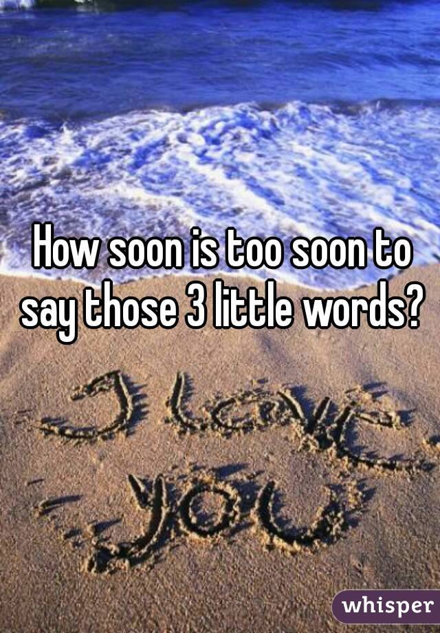 How soon is too soon to say those 3 little words? 