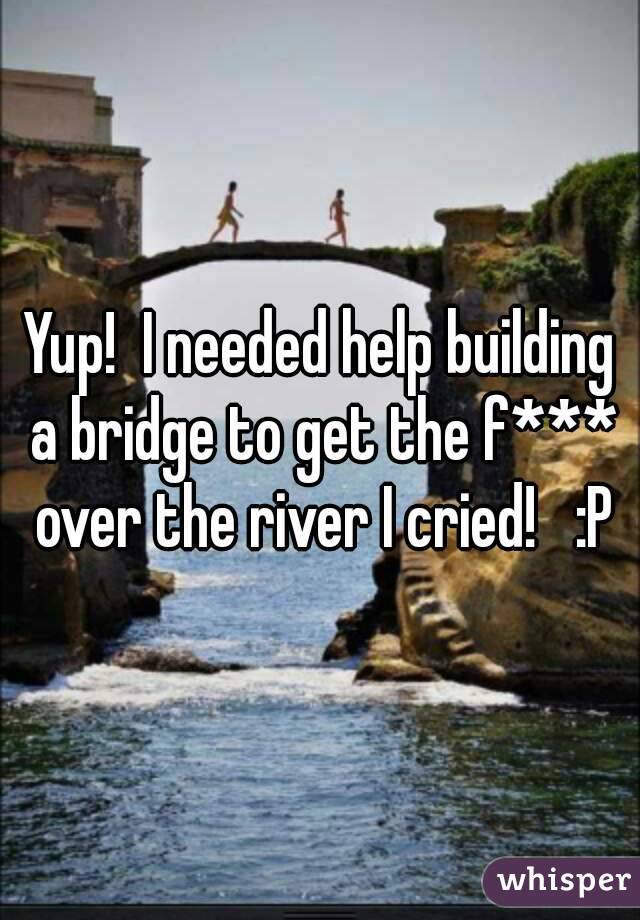 Yup!  I needed help building a bridge to get the f*** over the river I cried!   :P