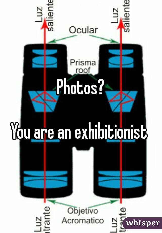 Photos?

You are an exhibitionist 