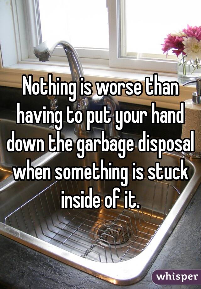 Nothing is worse than having to put your hand down the garbage disposal when something is stuck inside of it.