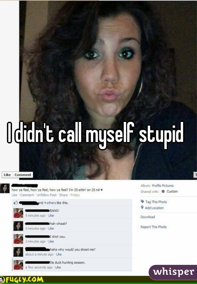 I didn't call myself stupid 