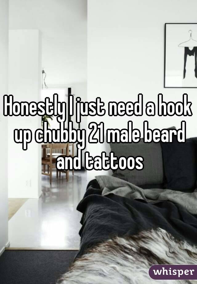 Honestly I just need a hook up chubby 21 male beard and tattoos