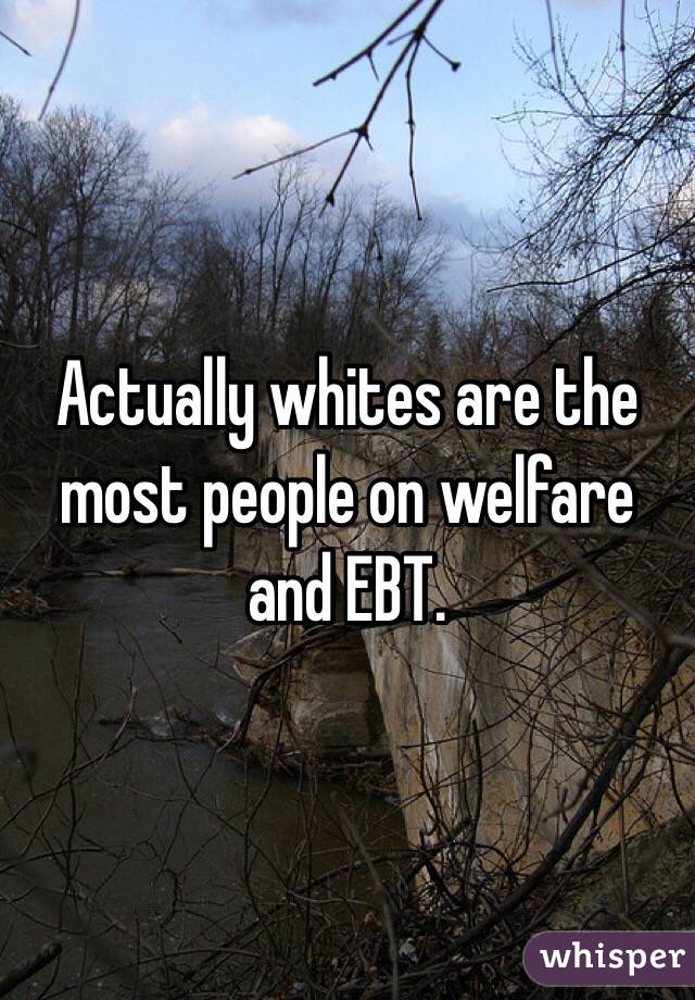 Actually whites are the most people on welfare and EBT.