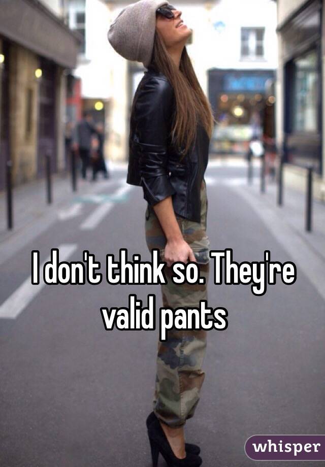 I don't think so. They're valid pants