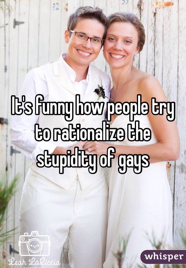 It's funny how people try to rationalize the stupidity of gays