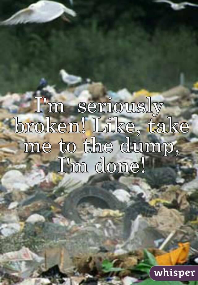 I'm  seriously broken! Like, take me to the dump, I'm done!