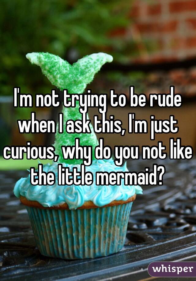 I'm not trying to be rude when I ask this, I'm just curious, why do you not like the little mermaid?