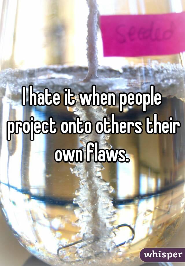 I hate it when people project onto others their own flaws. 