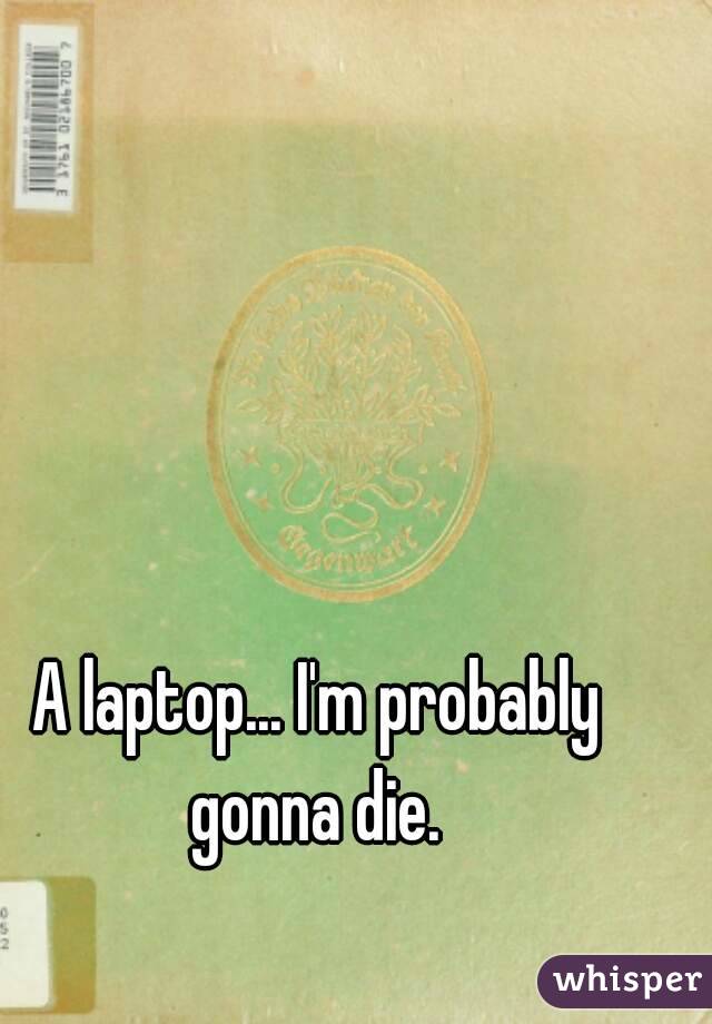 A laptop... I'm probably gonna die. 