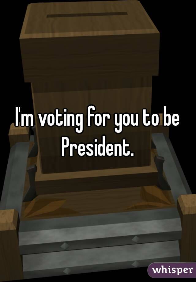 I'm voting for you to be President. 