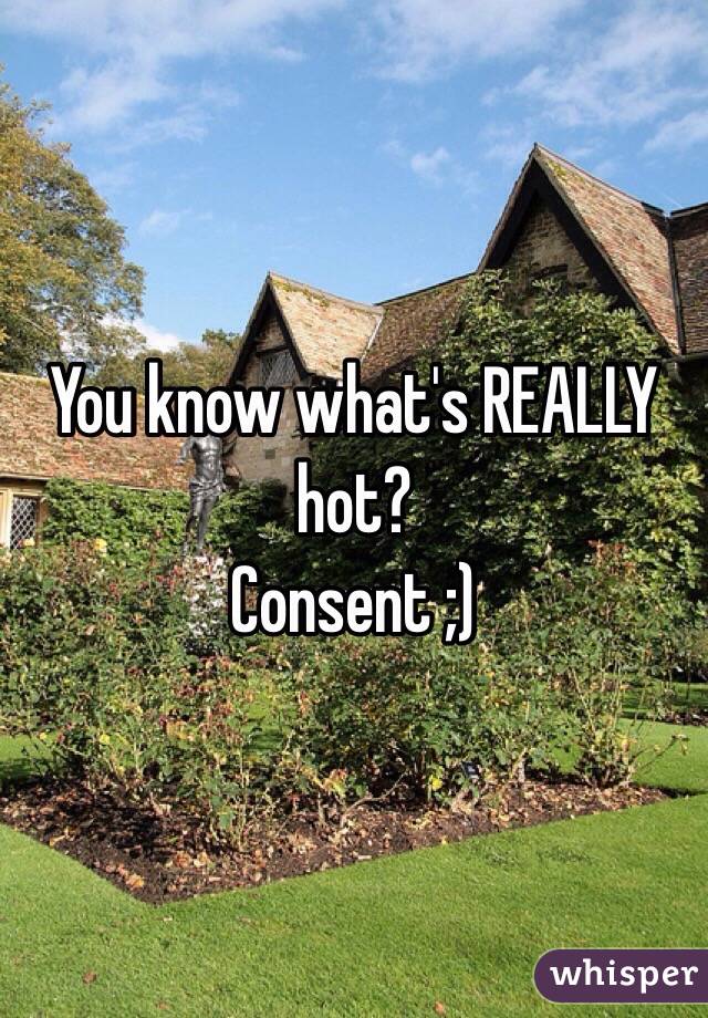 You know what's REALLY hot?
Consent ;)