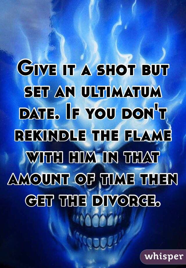 Give it a shot but set an ultimatum date. If you don't rekindle the flame with him in that amount of time then get the divorce.