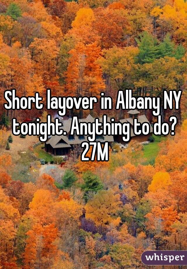 Short layover in Albany NY tonight. Anything to do? 27M