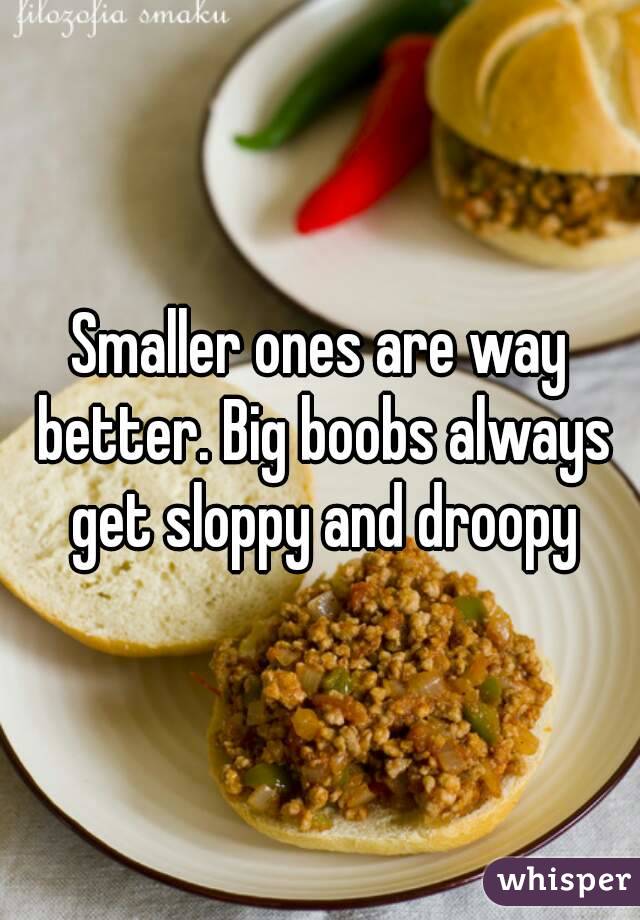 Smaller ones are way better. Big boobs always get sloppy and droopy