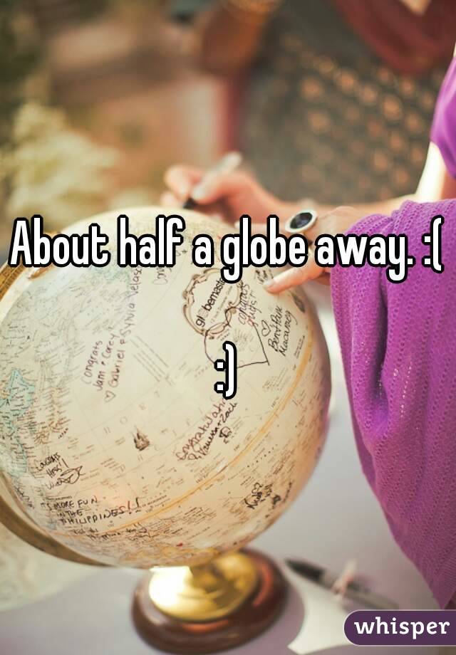 About half a globe away. :( 
:)