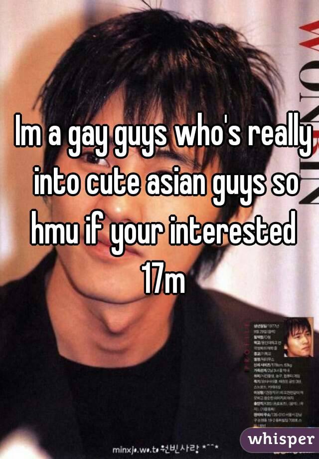 Im a gay guys who's really into cute asian guys so hmu if your interested 
17m
