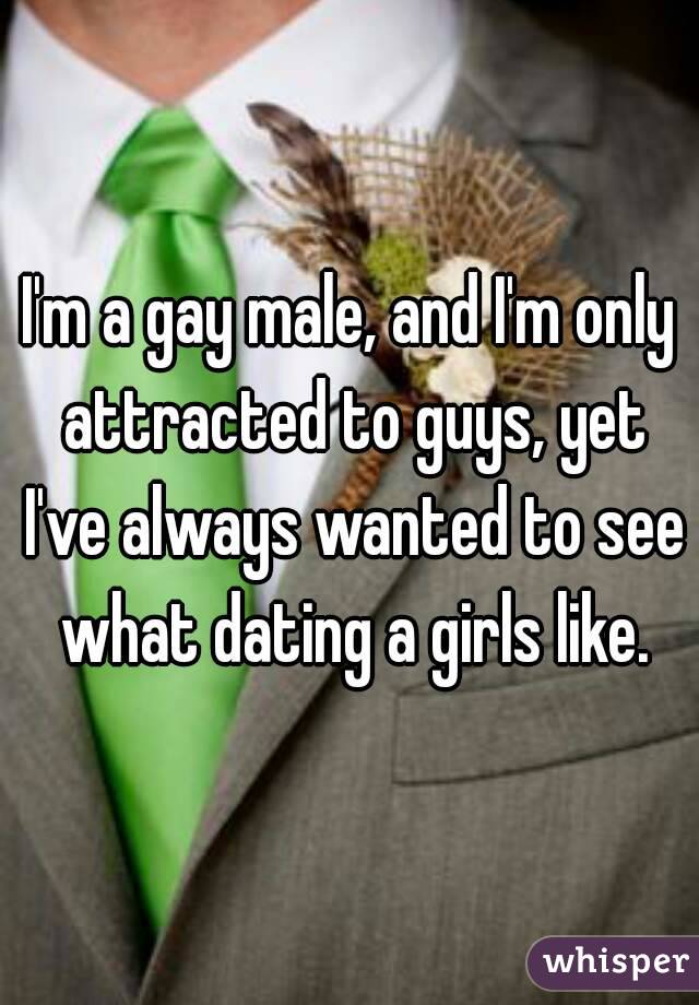 I'm a gay male, and I'm only attracted to guys, yet I've always wanted to see what dating a girls like.