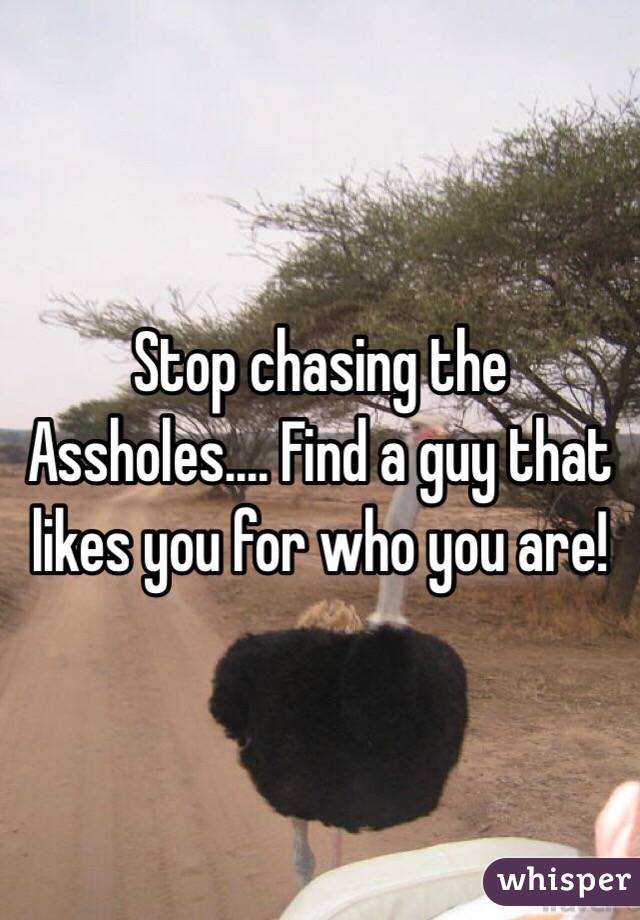 Stop chasing the Assholes.... Find a guy that likes you for who you are!