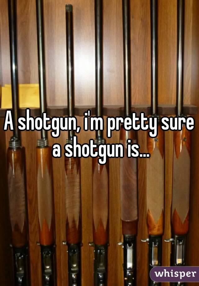 A shotgun, i'm pretty sure a shotgun is...
