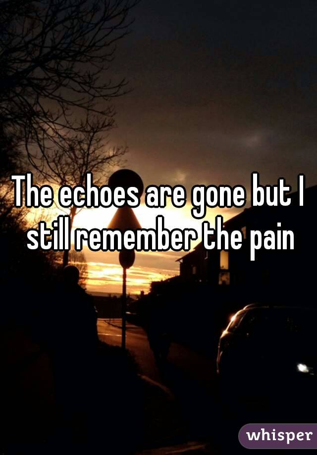 The echoes are gone but I still remember the pain