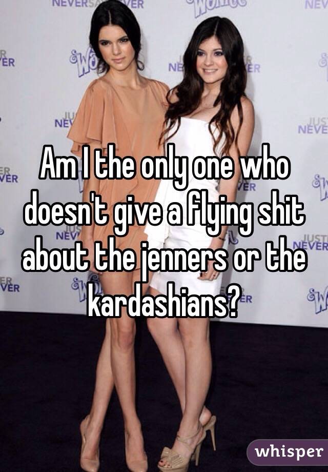 Am I the only one who doesn't give a flying shit about the jenners or the kardashians?