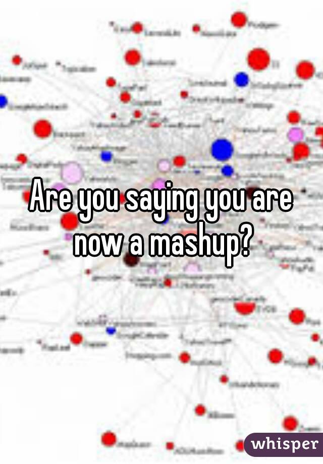 Are you saying you are now a mashup?