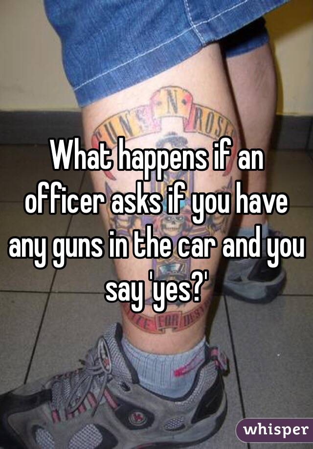 What happens if an officer asks if you have any guns in the car and you say 'yes?' 