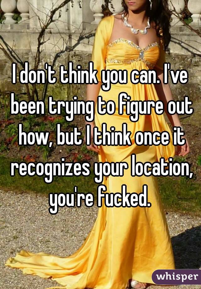 I don't think you can. I've been trying to figure out how, but I think once it recognizes your location, you're fucked. 