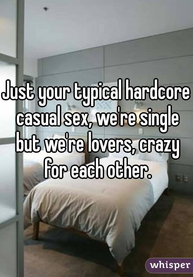 Just your typical hardcore casual sex, we're single but we're lovers, crazy for each other.
