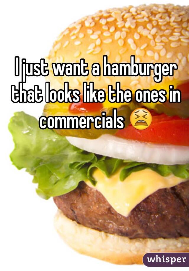  I just want a hamburger that looks like the ones in commercials ðŸ˜«
