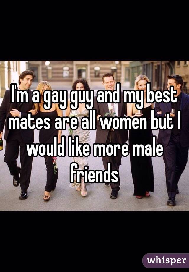 I'm a gay guy and my best mates are all women but I would like more male friends