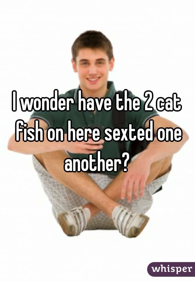 I wonder have the 2 cat fish on here sexted one another? 
