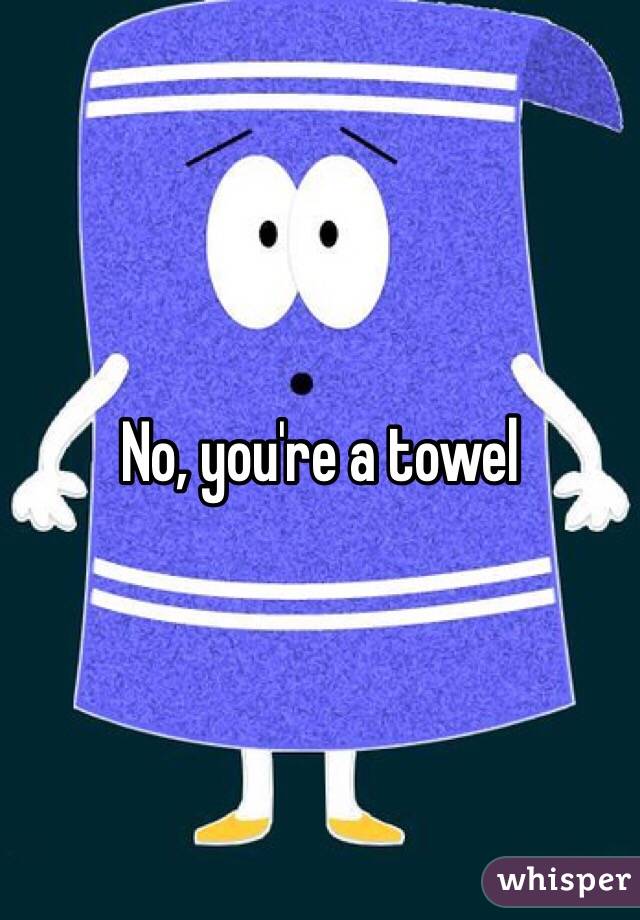 No, you're a towel