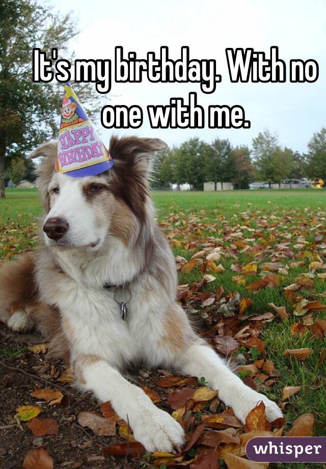 It's my birthday. With no one with me. 