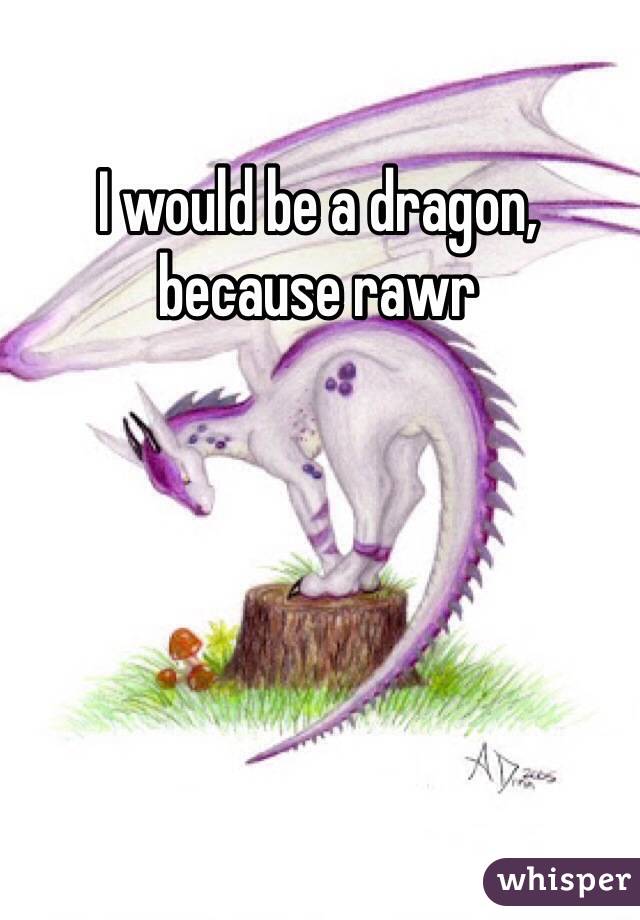 I would be a dragon, because rawr