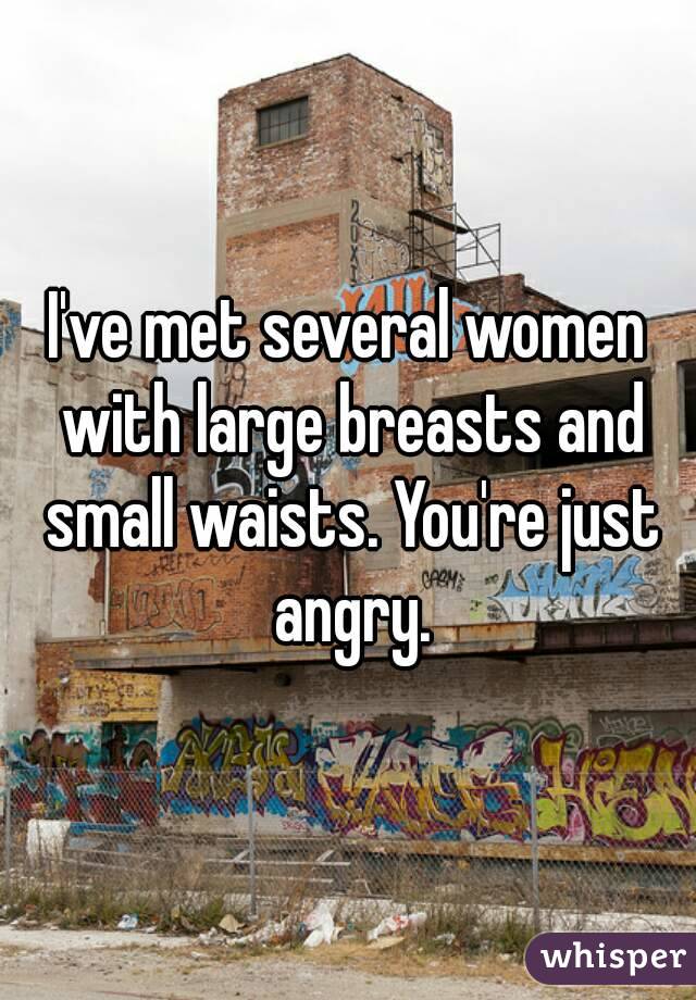 I've met several women with large breasts and small waists. You're just angry.