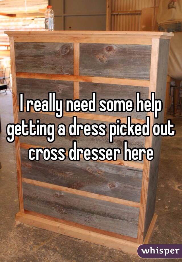 I really need some help getting a dress picked out cross dresser here