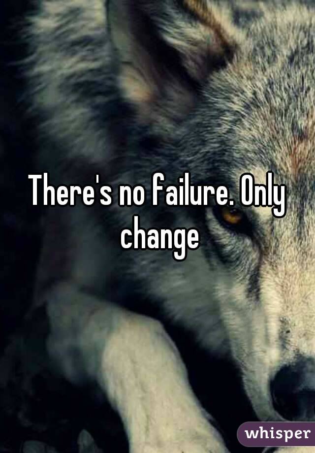 There's no failure. Only change
