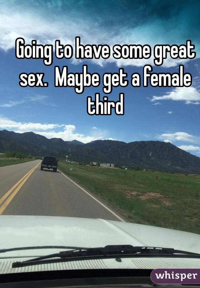 Going to have some great sex.  Maybe get a female third 