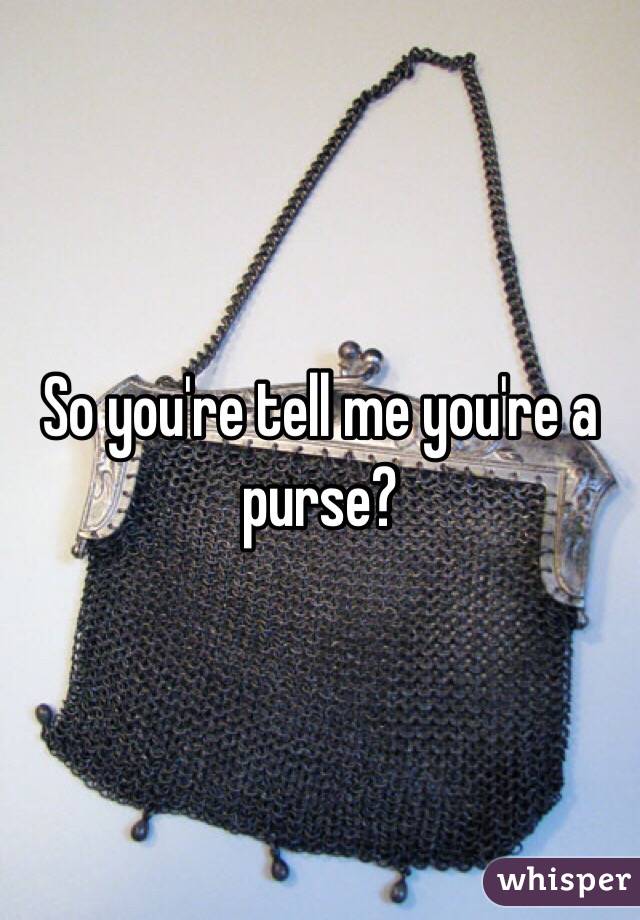 So you're tell me you're a purse?